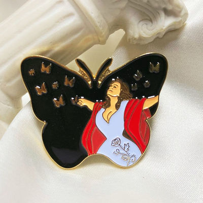 custom metal crafts wholesale anime logo glitter pins badge metal lapel soft hard enamel pins