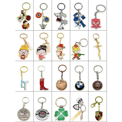 2inch Fashion  Custom Key Chain Hard Enamel Blank Metal Cartoon Keychain