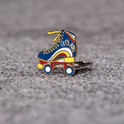 high quality clothing badge roller skate shoes pin personalise Sport lapel pin