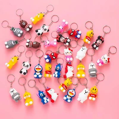 kopen High quality Customized Elastic Soft Durable Cute Pvc Gift With Metal Ring Keychain   Personalized PVC Key Chain online manufacture