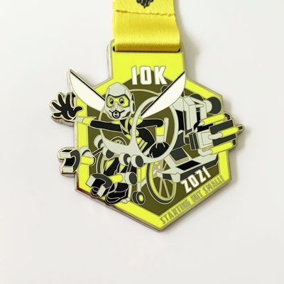 2.25inch 2.5inch Sports Hexagon  Custom Medals Yellow Custom Gold Medals