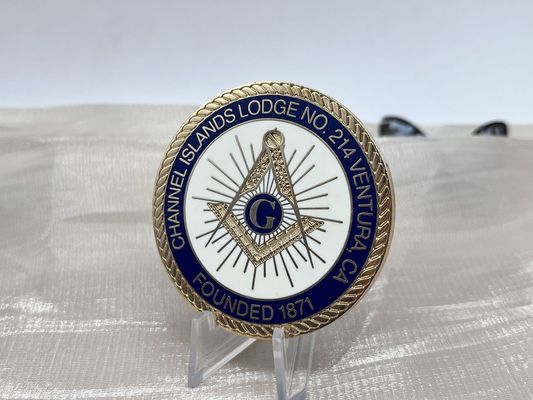 No Minimum Metal Logo 3D Enamel Custom Coins Freemason Masonic Challenge Coin