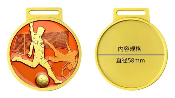 Free Design of High Quality 2D 3D Gold Silver Copper Football Metal Crafts Sports Saccor Custom Medals