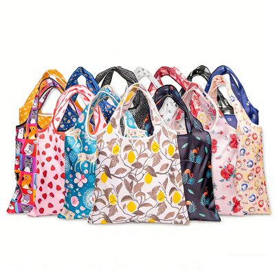 kopen Milieuvriendelijke Gerecyclede Opvouwbare Tote Boodschappentas Ripstop Polyester Waterdichte Herbruikbare Gepersonaliseerde Promotionele Boodschappentassen online manufacture