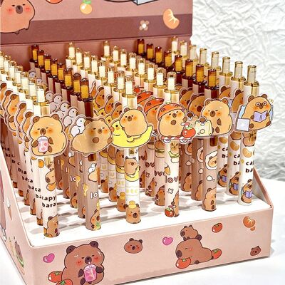 kopen High-Appearance Level Elementary School Stationery Custom Logo Neutrale pen met Capybara Box Zwarte balpen online manufacture