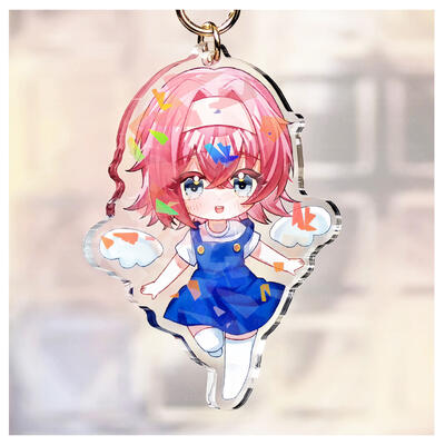 kopen Gepersonaliseerde goedkope holografische acryl charme aangepaste acryl anime sleutelhanger online manufacture