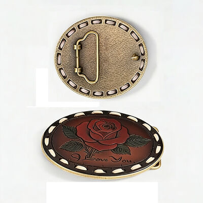kopen Op maat gemaakte broekriemgesp van antiek zilver zinklegering met kleurrijke zachte emailledetails voor jou. online manufacture