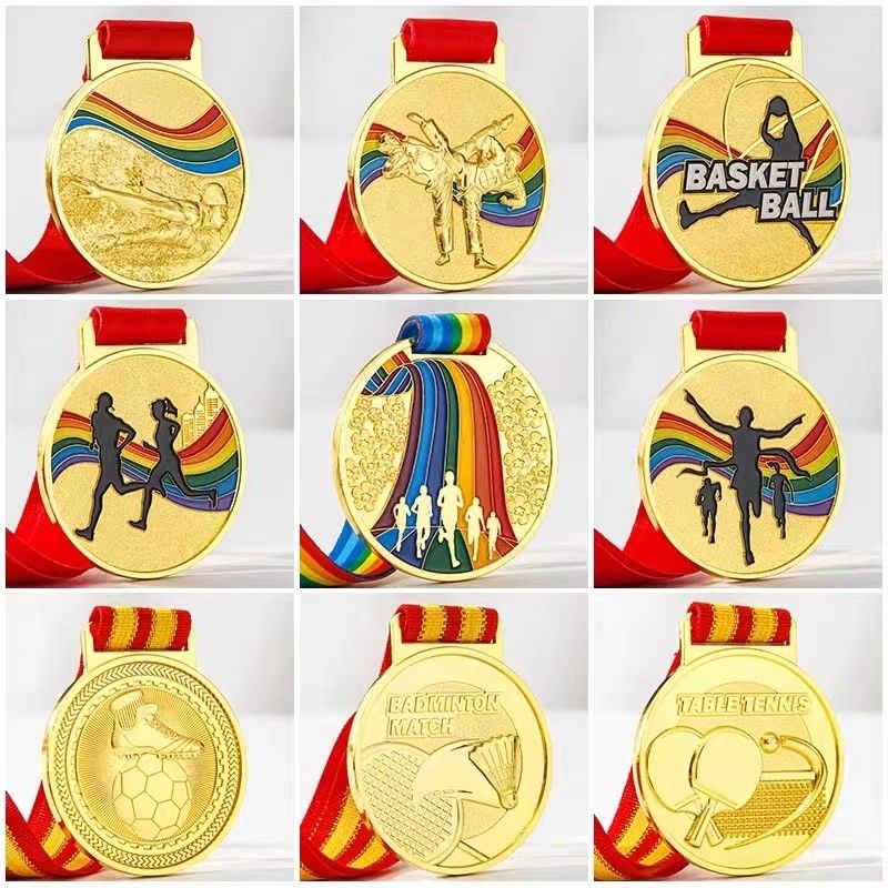 Gold Academic Military Customized Medal Online 3D  Engraved Sports Medals