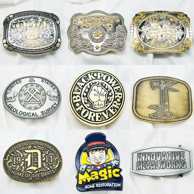 Zinc Alloy 2d 3d Gold Metal Mens Custom Belt Buckle