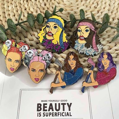 Custom Hot Sale Glinsterende Rozen Gold Metalen Pins Hoogwaardige Hard Emaille Pin