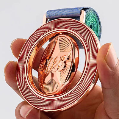 3 inch Custom medailles Die Cast Custom gegraveerde medailles Rose Gold Custom glazuur