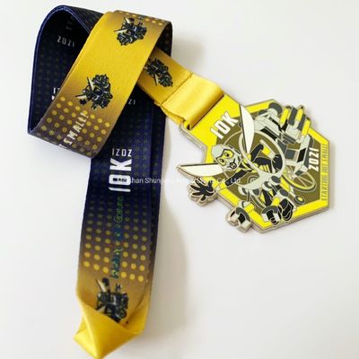 2.25 inch 2,5 inch Sport Hexagon Custom medailles Gele Custom Gold medailles