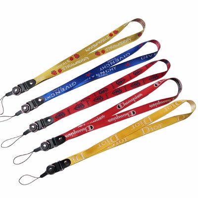 Custom Nylon Polyester Gepersonaliseerde Laynards Print Sleutelhanger Neck Strap Medal Sublimated Card Holder Lanyard met logo Custom