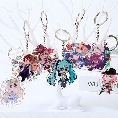 Custom Acrylic Sleutelhanger met transparant proces en Sleutelhanger Link Ketens in aangepaste kleuren voor promotiegebruik