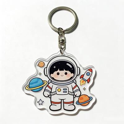 Aangepaste transparante acryl sleutelhanger schattig en kleurrijk dier sleutelhanger