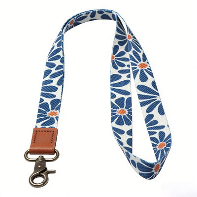 Custom logo silkscreen printed polyester lanyard neck straps perfect for keychains.