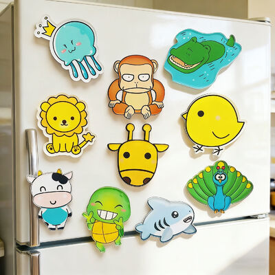 Goede prijs. Creatieve cartoon acryl koelkastmagneten met custom logo zijn groothandelstickers. online