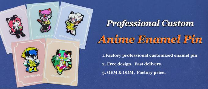Custom Bulk Metal Cute Cartoons Anime Lapel Pin Badge Soft Hard Enamel Pins met Custom Logo Design 0