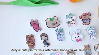 Aangepaste anime broche - schattige Japanse cartoon acryl pin badge, hoogwaardige meisjesaccessoires en decor